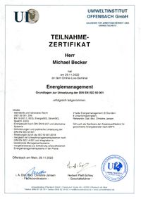Zertifikat EnergieManager2022